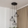Lampadario a sospensione con cavo SOLANO 3xE27/15W/230V nero/cromo lucido