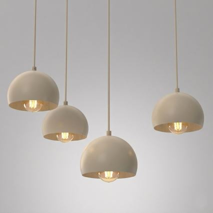 Lampadario a sospensione con cavo SOOL 5xE27/15W/230V beige
