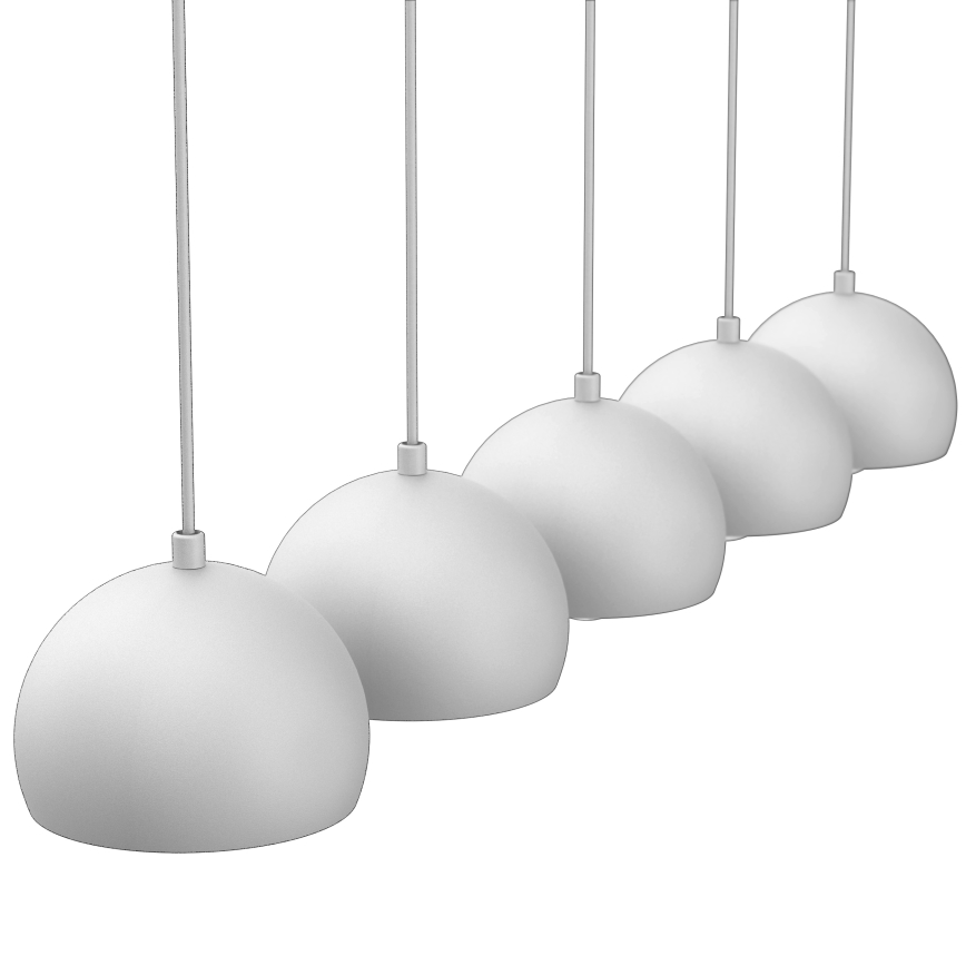 Lampadario a sospensione con cavo SOOL 5xE27/15W/230V, bianco