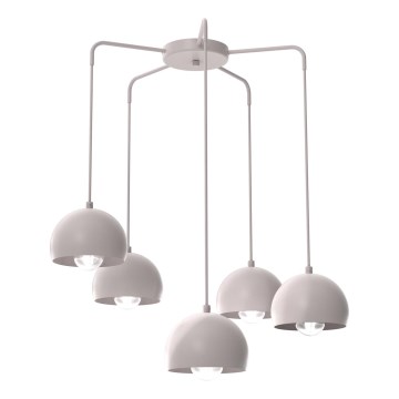 Lampadario a sospensione con cavo SOOL 5xE27/15W/230V crema