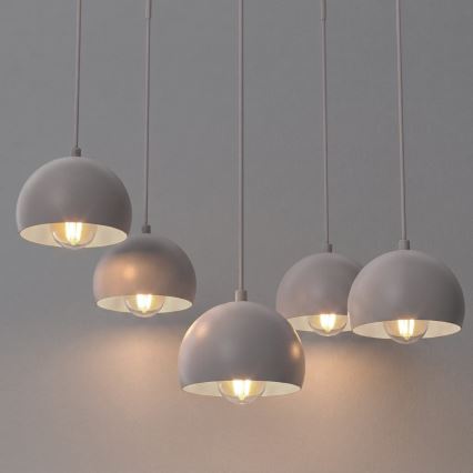 Lampadario a sospensione con cavo SOOL 5xE27/15W/230V crema