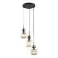 Lampadario a sospensione con cavo SOPHIA 3xE14/10W/230V nero/verde/beige fumé