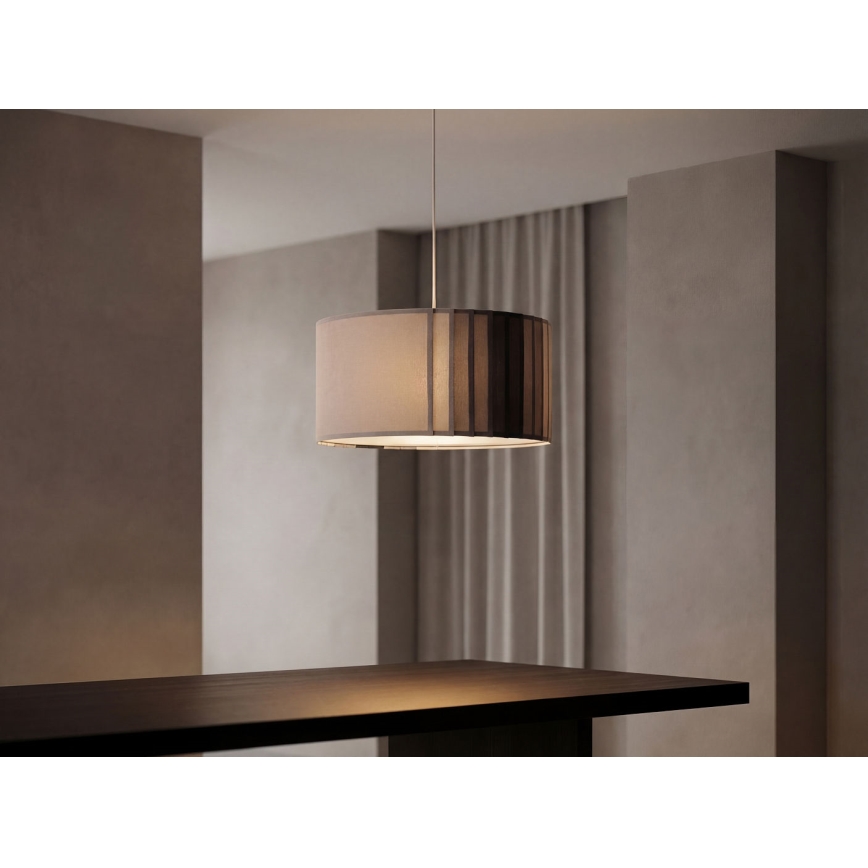 Lampadario a sospensione con cavo STRIPES 1xE27/60W/230V Ø 60 cm grigio