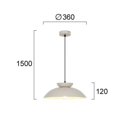 Lampadario a sospensione con cavo SUPERB 1xE27/40W/230V beige