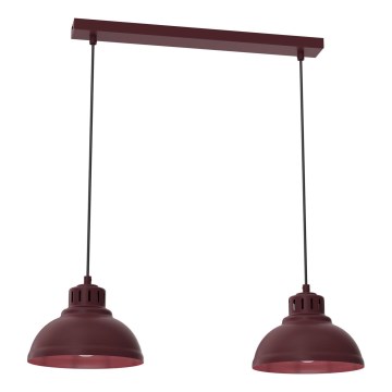 Lampadario a sospensione con cavo SVEN 2xE27/15W/230V bordeaux