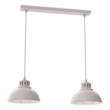 Lampadario a sospensione con cavo SVEN 2xE27/15W/230V colore crema