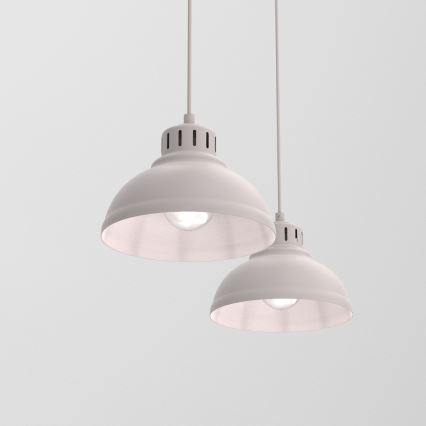 Lampadario a sospensione con cavo SVEN 2xE27/15W/230V colore crema