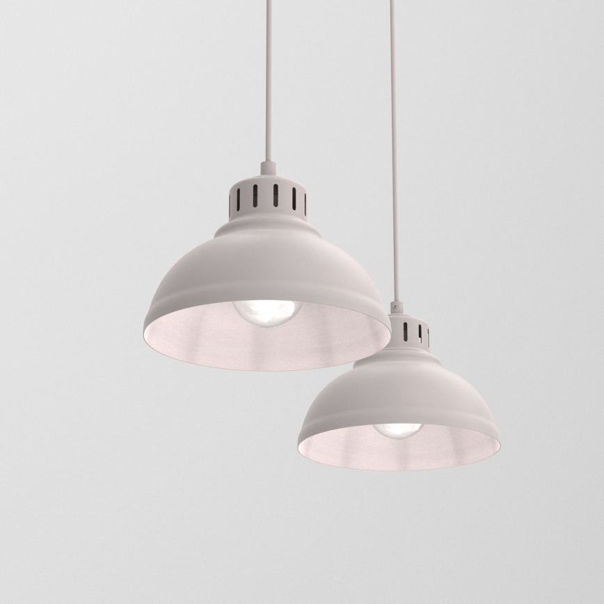 Lampadario a sospensione con cavo SVEN 2xE27/15W/230V colore crema