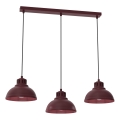 Lampadario a sospensione con cavo SVEN 3xE27/15W/230V bordeaux