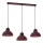 Lampadario a sospensione con cavo SVEN 3xE27/15W/230V bordeaux
