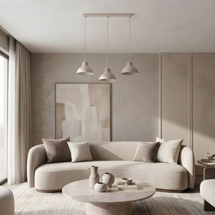 Lampadario a sospensione con cavo SVEN 3xE27/15W/230V crema