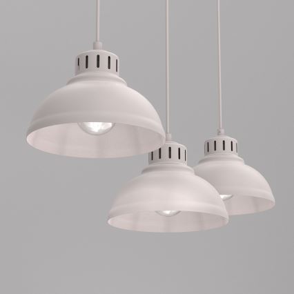 Lampadario a sospensione con cavo SVEN 3xE27/15W/230V crema