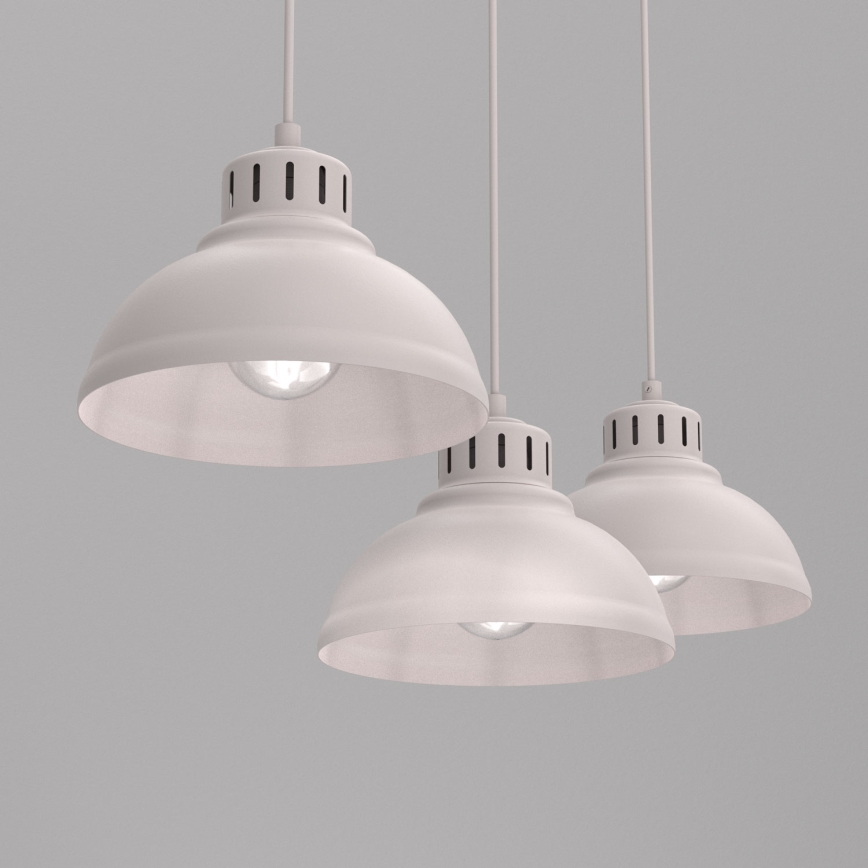 Lampadario a sospensione con cavo SVEN 3xE27/15W/230V crema