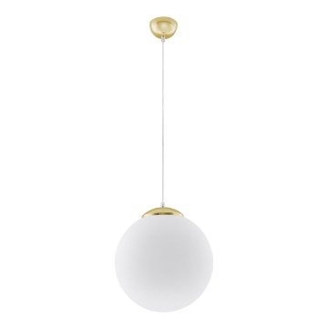 Lampadario a sospensione con cavo TOYA 1xE27/60W/230V Ø 30 cm bianco/oro