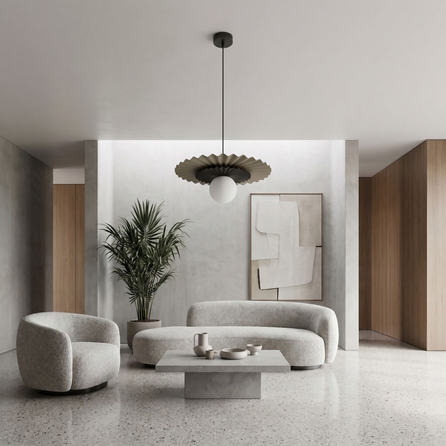 Lampadario a sospensione con cavo UMBRA 1xG9/8W/230V nero/beige
