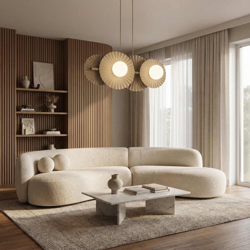 Lampadario a sospensione con cavo UMBRA 4xG9/8W/230V beige