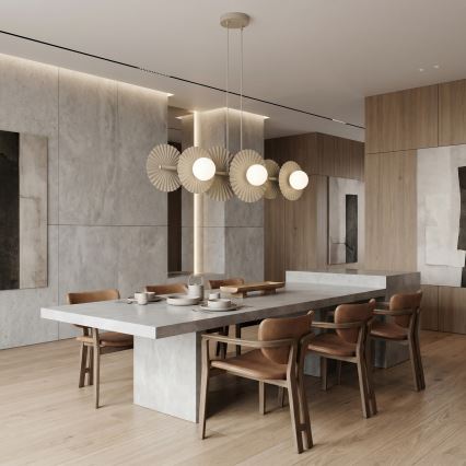 Lampadario a sospensione con cavo UMBRA 6xG9/8W/230V beige