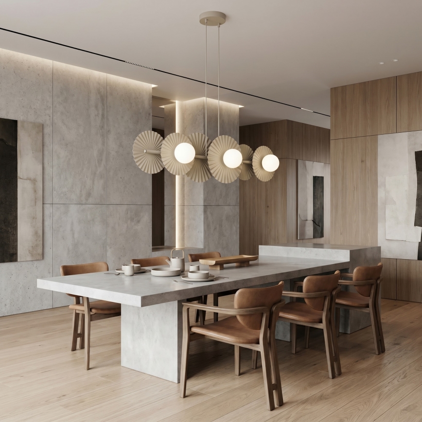 Lampadario a sospensione con cavo UMBRA 6xG9/8W/230V beige