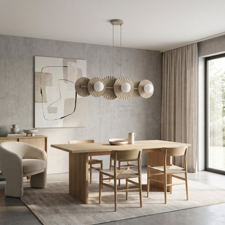 Lampadario a sospensione con cavo UMBRA 6xG9/8W/230V beige