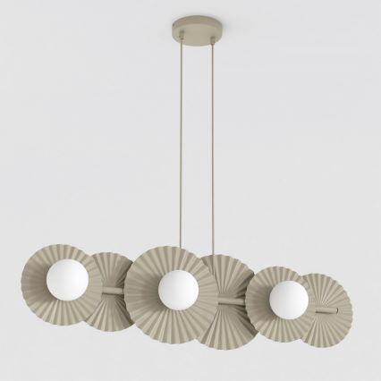 Lampadario a sospensione con cavo UMBRA 6xG9/8W/230V beige