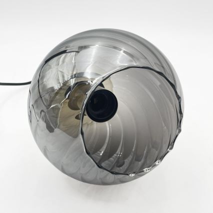 Lampadario a sospensione con cavo VELLO 1xE27/15W/230V nero/beige fumé/nero