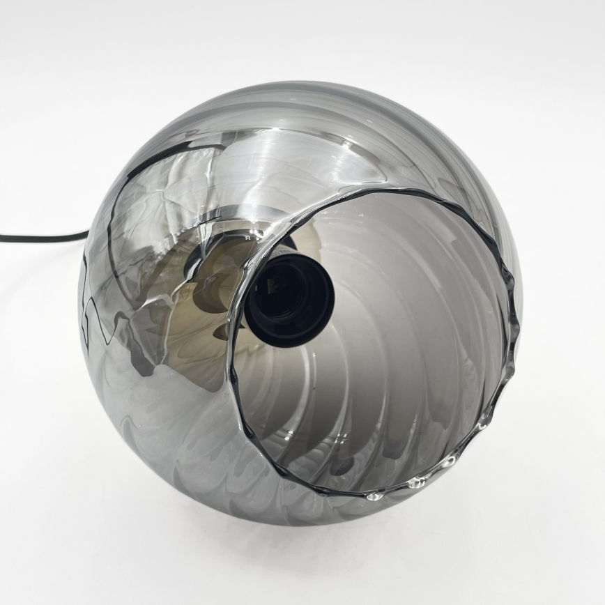 Lampadario a sospensione con cavo VELLO 1xE27/15W/230V nero/beige fumé/nero