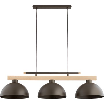 Lampadario a sospensione con cavo VERTA 3xE27/15W/230V marrone/beige