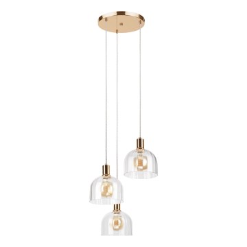 Lampadario a sospensione con cavo VIVE 3xE27/15W/230V, dorato
