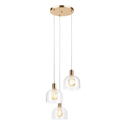 Lampadario a sospensione con cavo VIVE 3xE27/15W/230V, dorato