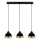 Lampadario a sospensione con cavo YILDO 3xE27/40W/230V nero/oro