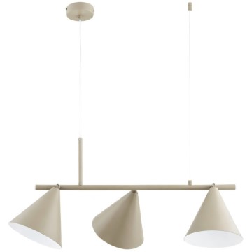 Lampadario a sospensione con cavo ZELTA 3xE27/15W/230V beige