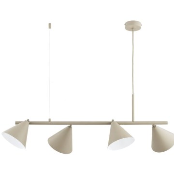 Lampadario a sospensione con cavo ZELTA 4xE27/15W/230V beige