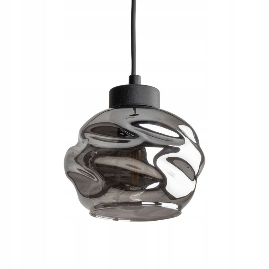 Lampadario a sospensione con cavo ZULIA 1xE27/15W/230V nero/fumé