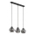 Lampadario a sospensione con cavo ZULIA 3xE27/15W/230V, nero/nero fumé