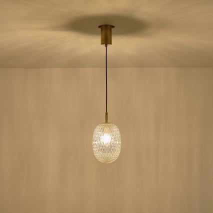 Lampadario a sospensione con filo 1xE14/25W/230V limpido diametro 15 cm