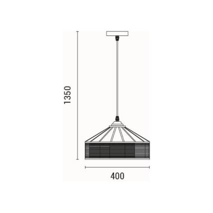 Lampadario a sospensione con filo 1xE27/15W/230V beige