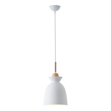Lampadario a sospensione con filo 1xE27/15W/230V bianco diametro 19,5 cm