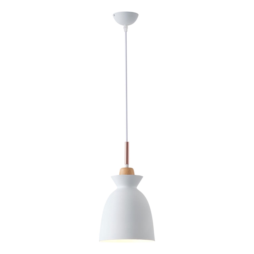Lampadario a sospensione con filo 1xE27/15W/230V bianco diametro 19,5 cm