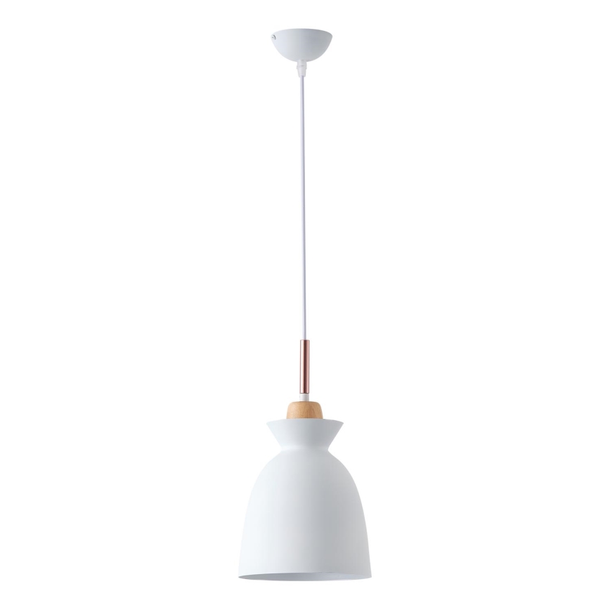 Lampadario a sospensione con filo 1xE27/15W/230V bianco diametro 19,5 cm