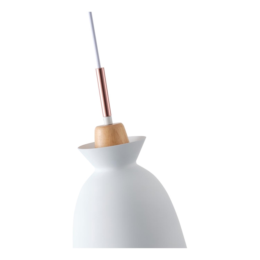 Lampadario a sospensione con filo 1xE27/15W/230V bianco diametro 19,5 cm