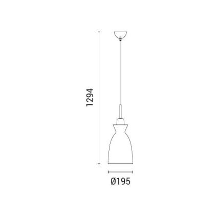 Lampadario a sospensione con filo 1xE27/15W/230V bianco diametro 19,5 cm
