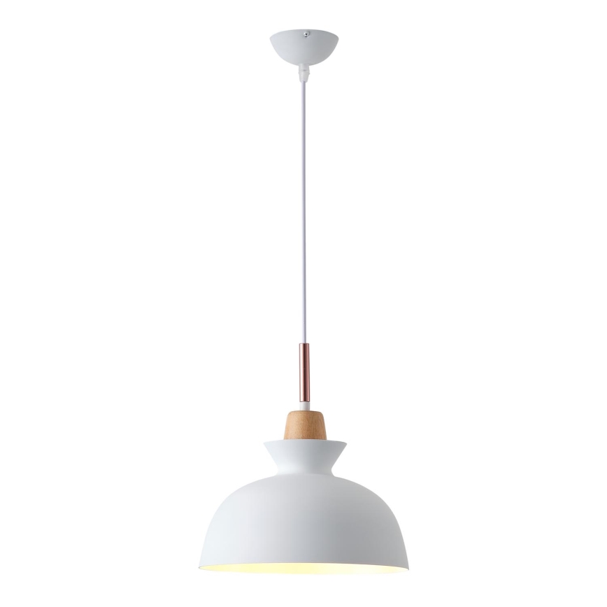 Lampadario a sospensione con filo 1xE27/15W/230V bianco diametro 28 cm