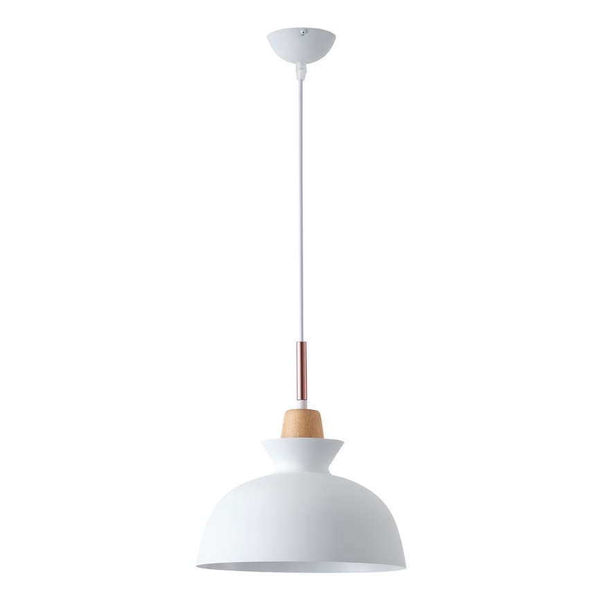 Lampadario a sospensione con filo 1xE27/15W/230V bianco diametro 28 cm