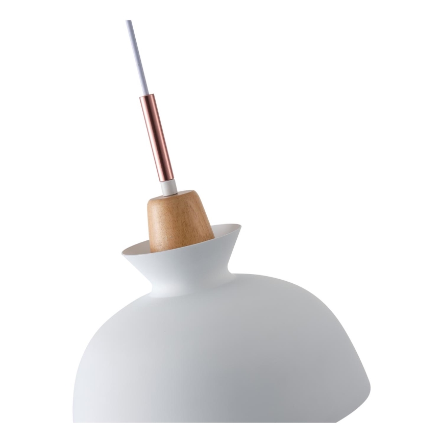 Lampadario a sospensione con filo 1xE27/15W/230V bianco diametro 28 cm