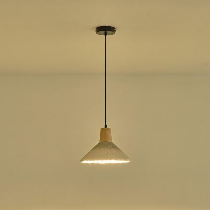 Lampadario a sospensione con filo 1xE27/15W/230V color crema