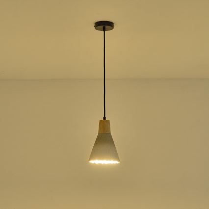 Lampadario a sospensione con filo 1xE27/15W/230V color crema