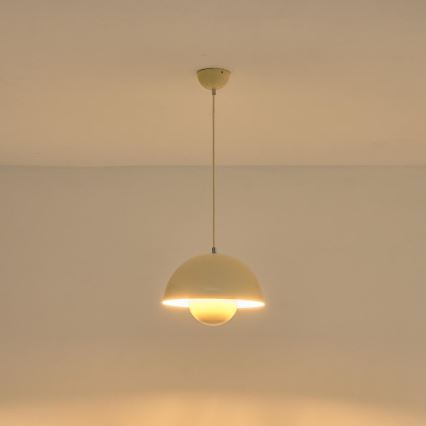 Lampadario a sospensione con filo 1xE27/15W/230V color crema