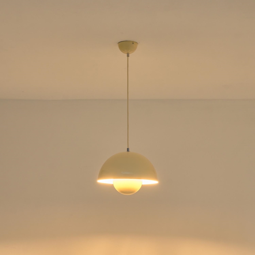Lampadario a sospensione con filo 1xE27/15W/230V color crema
