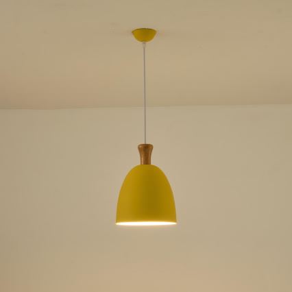 Lampadario a sospensione con filo 1xE27/15W/230V giallo