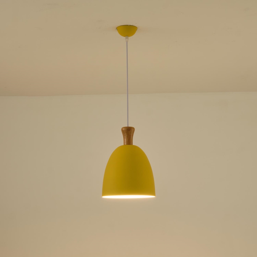 Lampadario a sospensione con filo 1xE27/15W/230V giallo